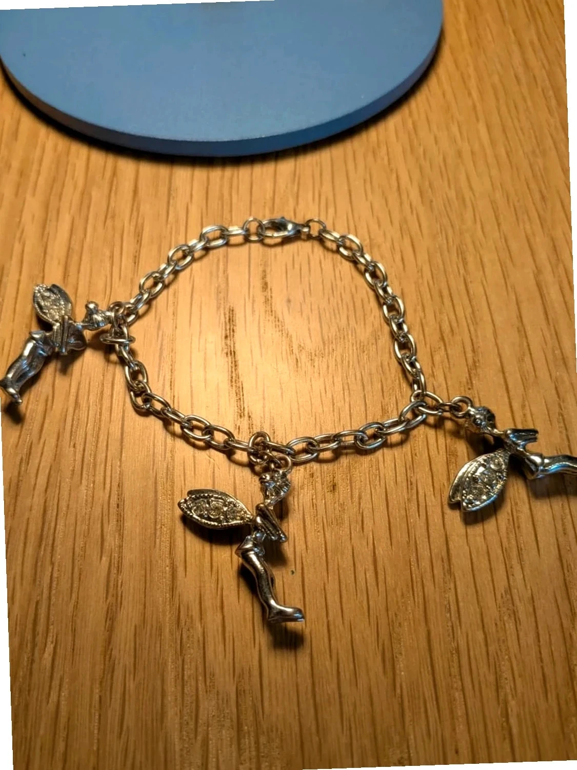 Silvery fantasy bracelet with 3 La Fée Clochette charms – photo 2
